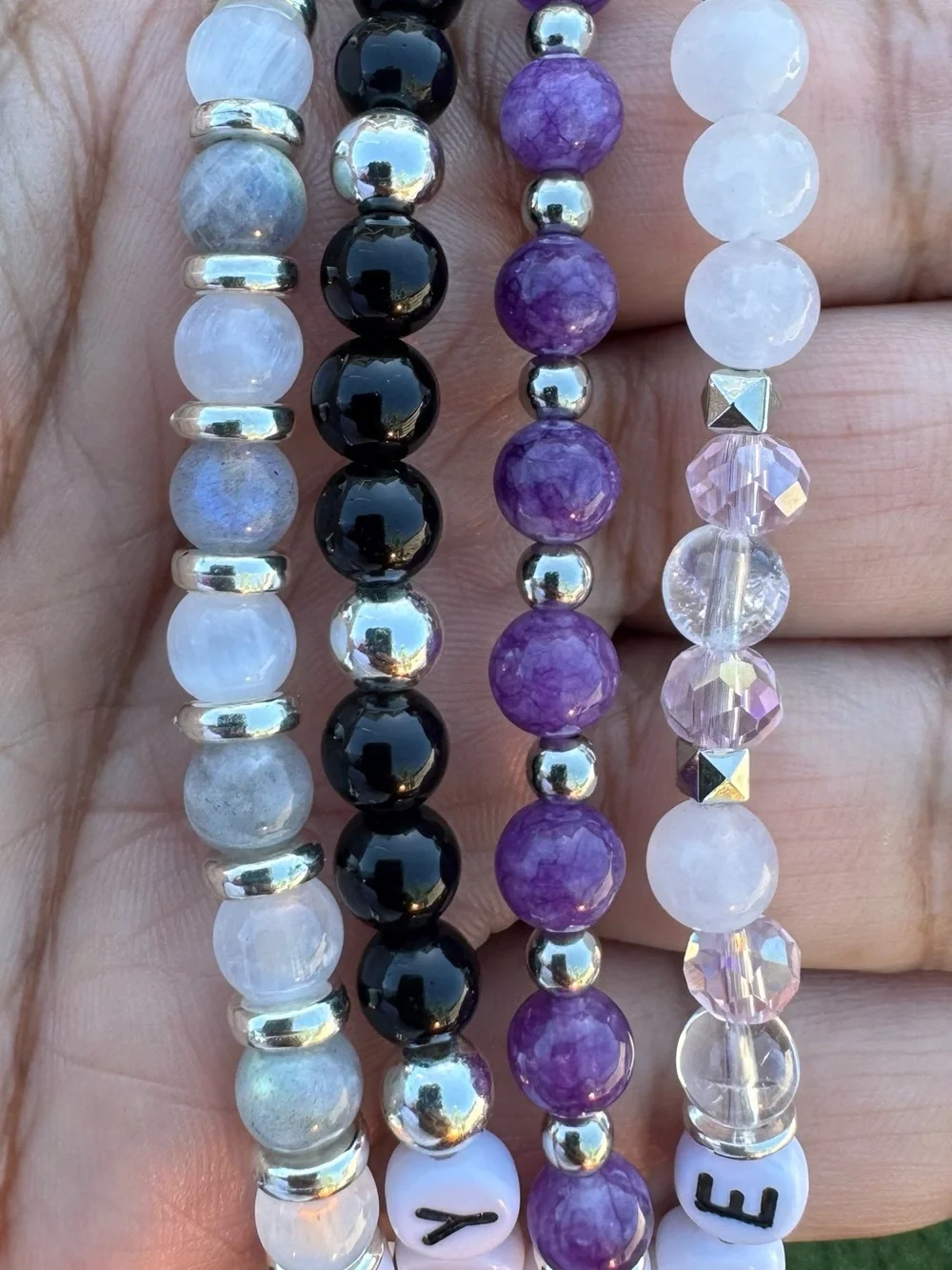 N/A white clear bracelets
